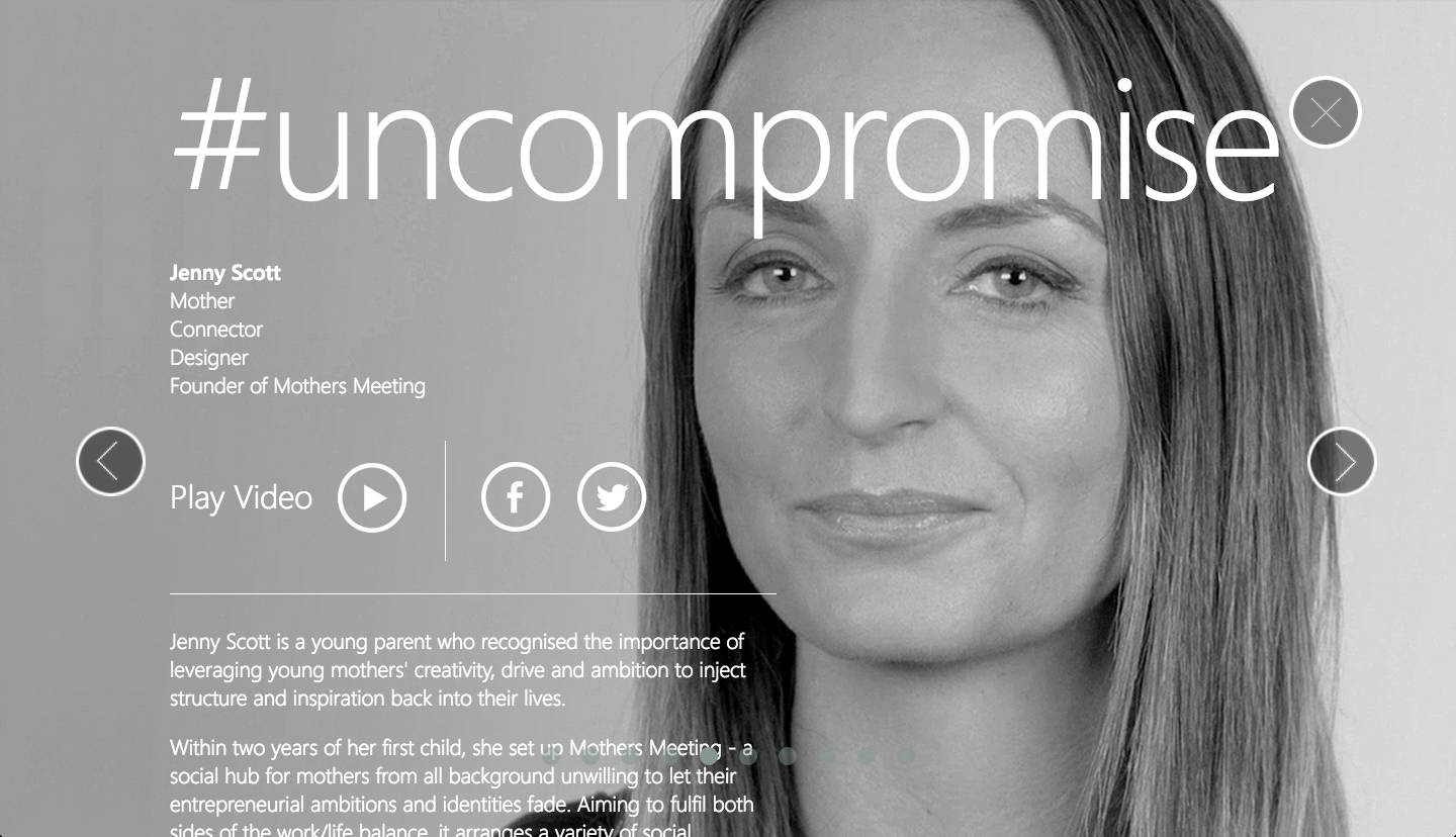 Jenny Scott featured on the Uncompromise microsite